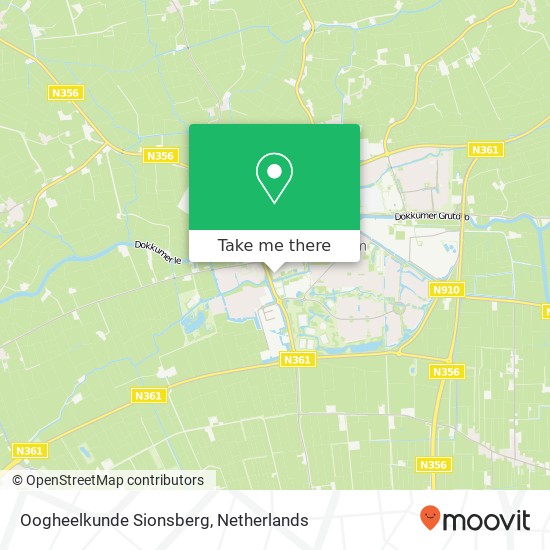 Oogheelkunde Sionsberg kaart