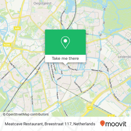 Meatcave Restaurant, Breestraat 117 kaart