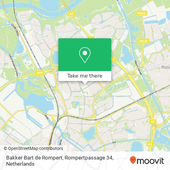 Bakker Bart de Rompert, Rompertpassage 34 kaart