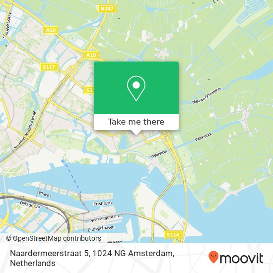 Naardermeerstraat 5, 1024 NG Amsterdam kaart