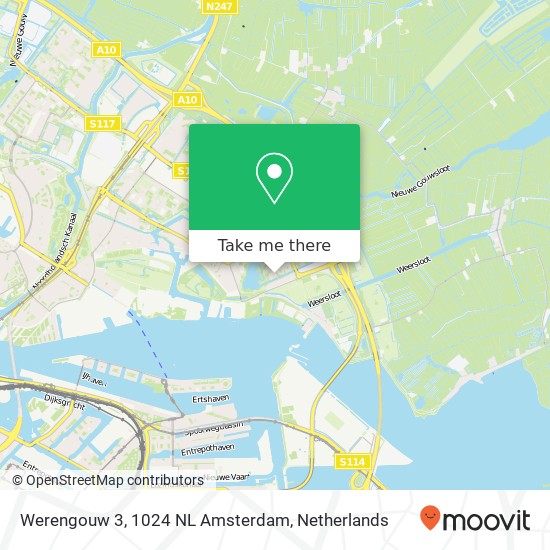 Werengouw 3, 1024 NL Amsterdam kaart