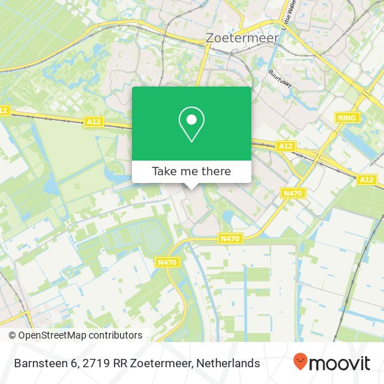 Barnsteen 6, 2719 RR Zoetermeer kaart