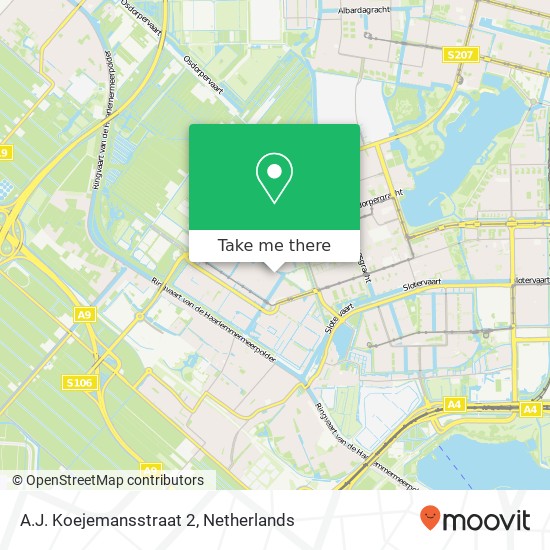 A.J. Koejemansstraat 2, 1069 PL Amsterdam kaart