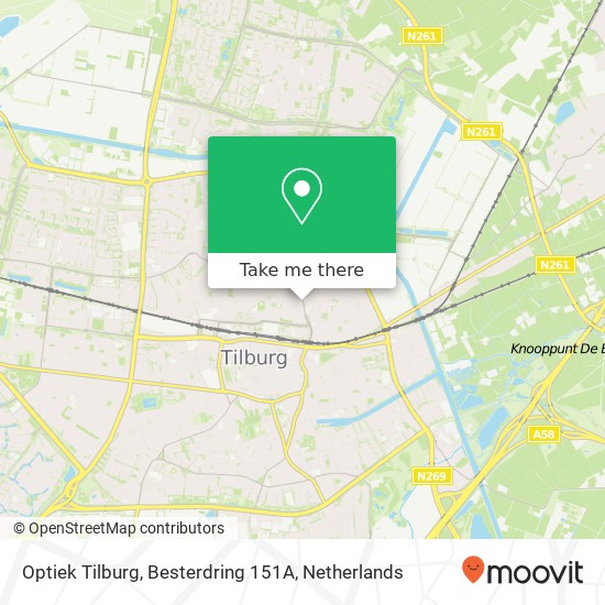 Optiek Tilburg, Besterdring 151A kaart