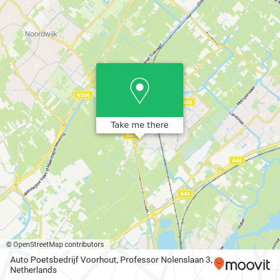 Auto Poetsbedrijf Voorhout, Professor Nolenslaan 3 kaart