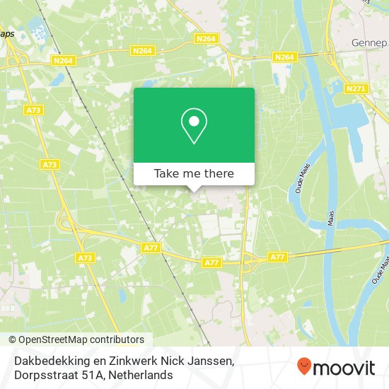 Dakbedekking en Zinkwerk Nick Janssen, Dorpsstraat 51A kaart