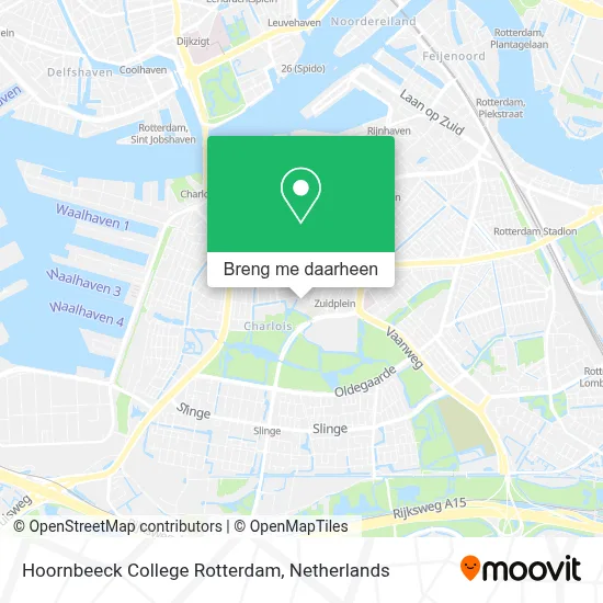 Hoornbeeck College Rotterdam kaart