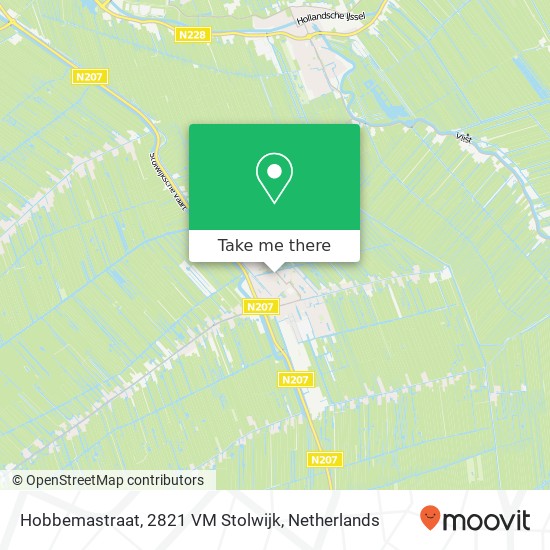 Hobbemastraat, 2821 VM Stolwijk kaart