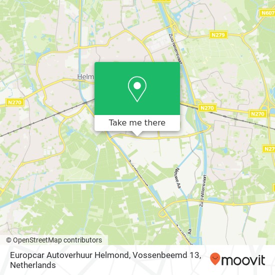 Europcar Autoverhuur Helmond, Vossenbeemd 13 kaart