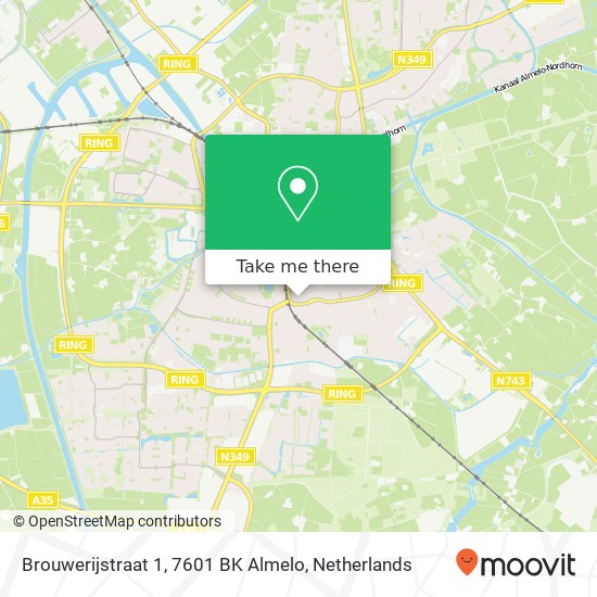 Brouwerijstraat 1, 7601 BK Almelo kaart