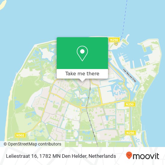 Leliestraat 16, 1782 MN Den Helder kaart