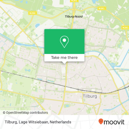 Tilburg, Lage Witsiebaan kaart