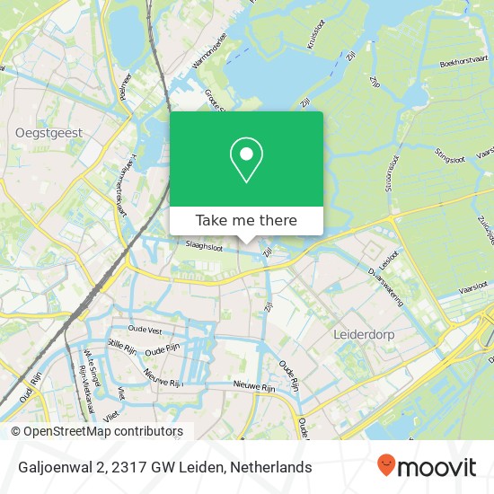 Galjoenwal 2, 2317 GW Leiden kaart