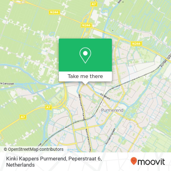 Kinki Kappers Purmerend, Peperstraat 6 kaart