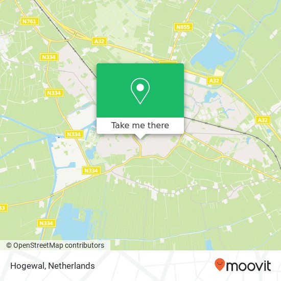Hogewal, 8331 Steenwijk kaart