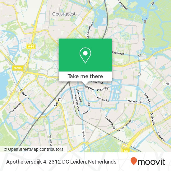 Apothekersdijk 4, 2312 DC Leiden kaart
