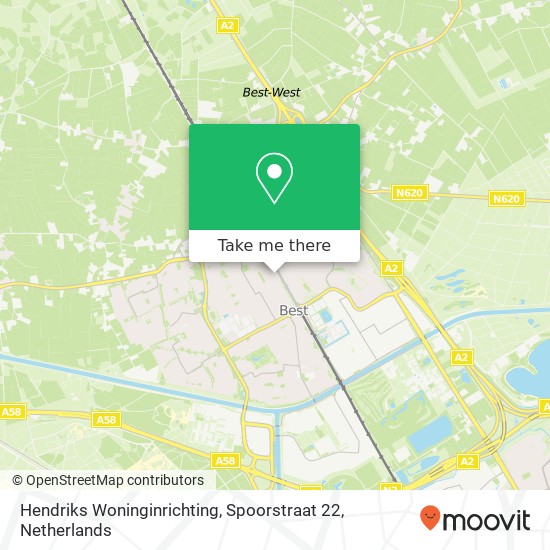 Hendriks Woninginrichting, Spoorstraat 22 kaart