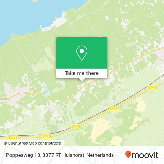 Poppesweg 13, 8077 RT Hulshorst kaart