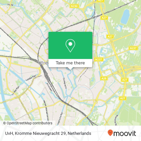 UvH, Kromme Nieuwegracht 29 kaart