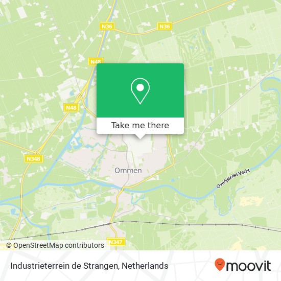 Industrieterrein de Strangen kaart