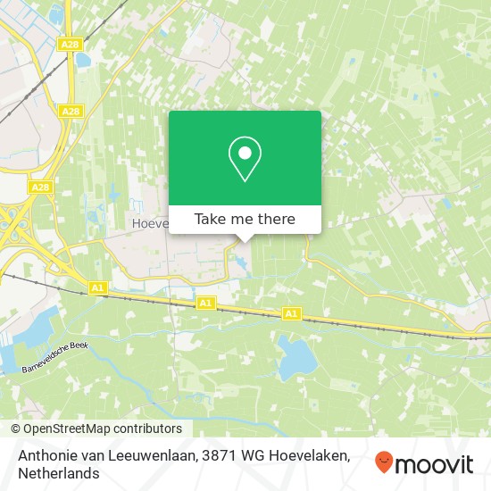 Anthonie van Leeuwenlaan, 3871 WG Hoevelaken kaart