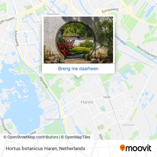 Hortus botanicus Haren kaart