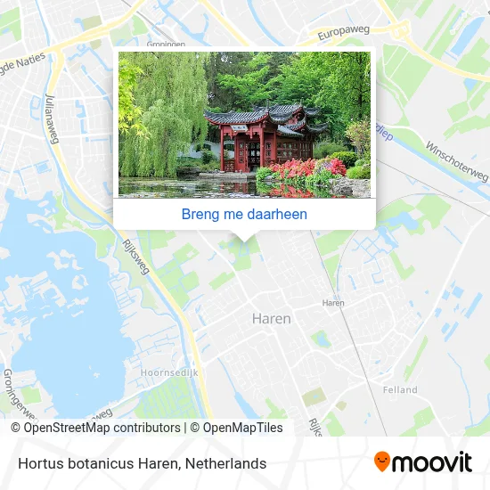 Hortus botanicus Haren kaart