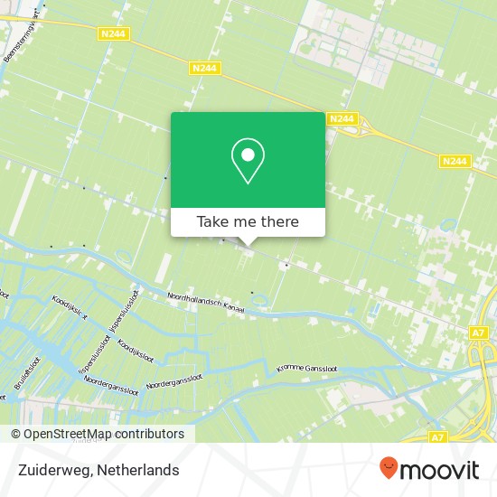 Zuiderweg kaart