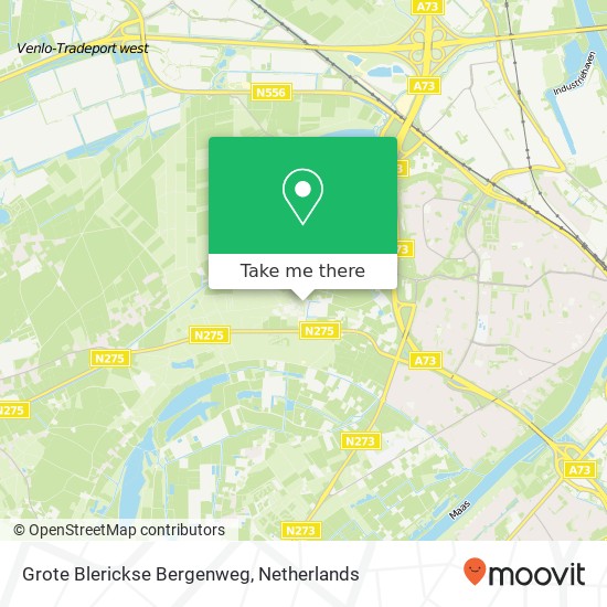 Grote Blerickse Bergenweg kaart