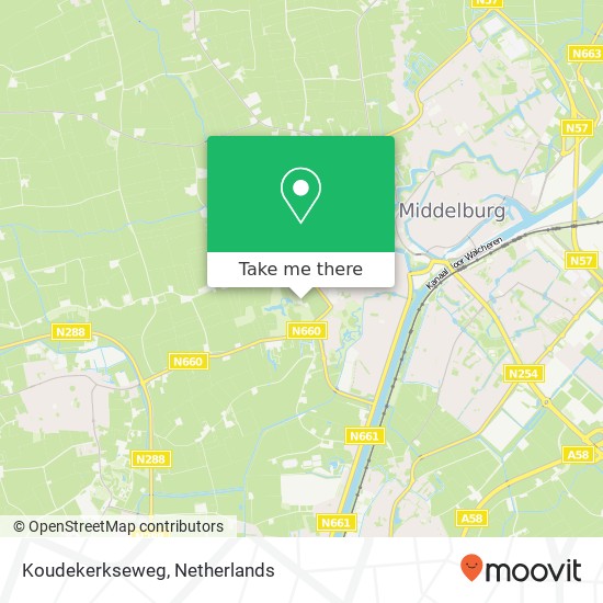 Koudekerkseweg kaart