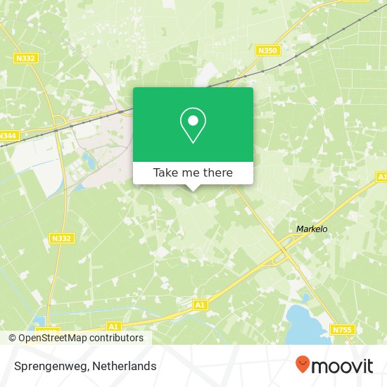 Sprengenweg kaart