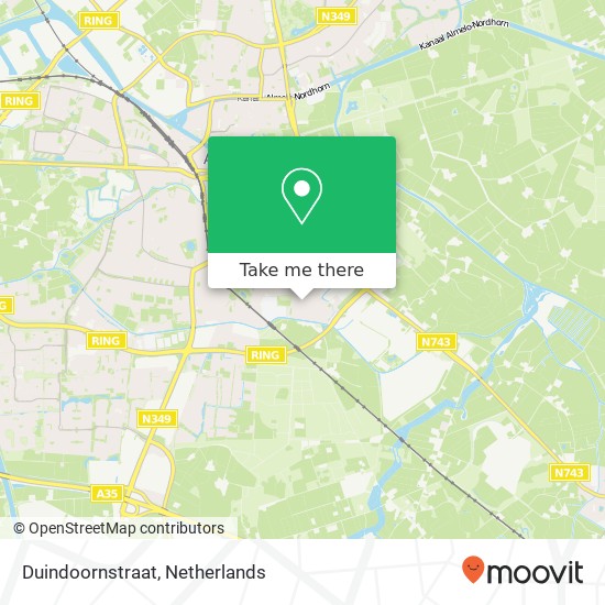 Duindoornstraat kaart