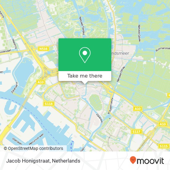 Jacob Honigstraat kaart