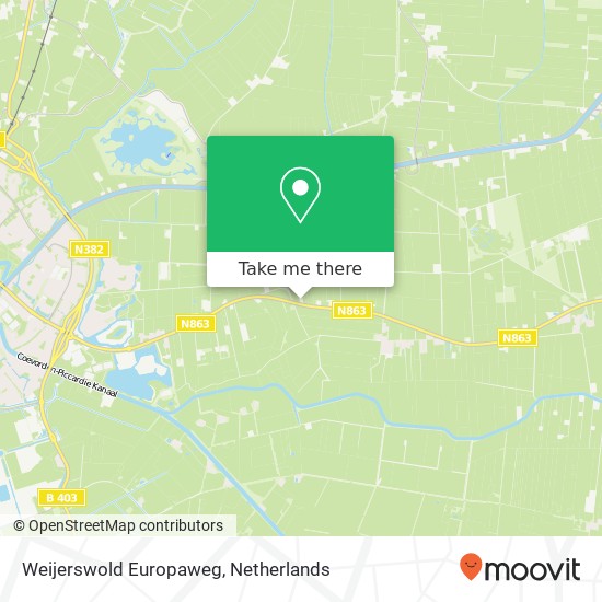 Weijerswold Europaweg kaart