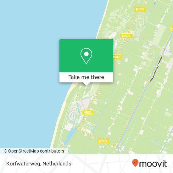 Korfwaterweg kaart