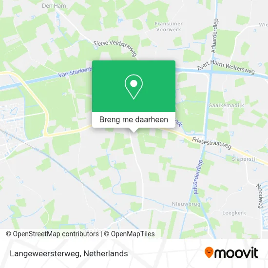 Langeweersterweg kaart