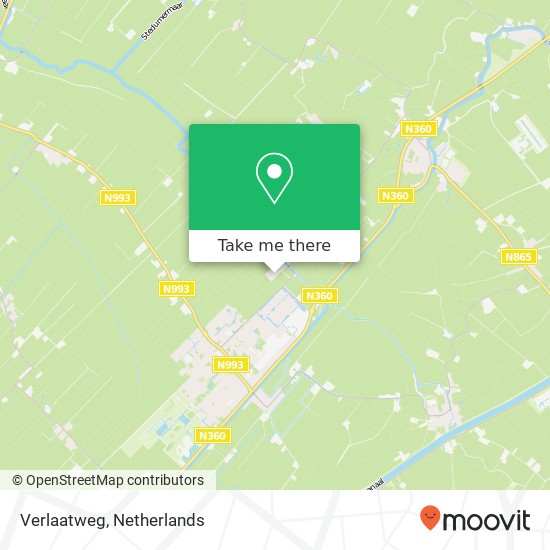 Verlaatweg kaart