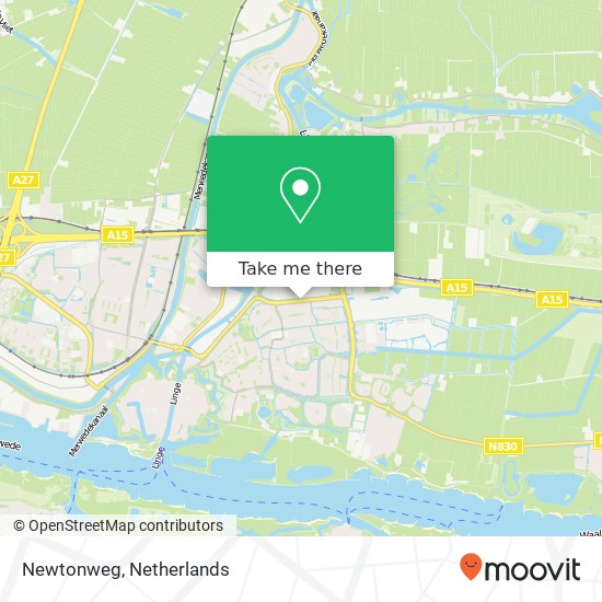 Newtonweg kaart