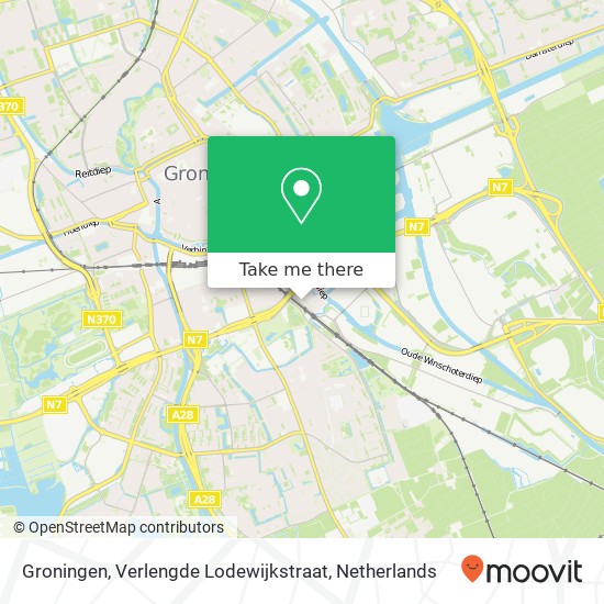 Groningen, Verlengde Lodewijkstraat kaart