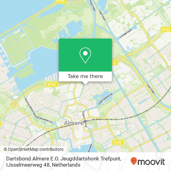 Dartsbond Almere E.O. Jeugddartshonk Trefpunt, IJsselmeerweg 48 kaart