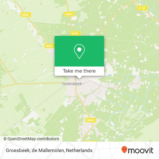 Groesbeek, de Mallemolen kaart