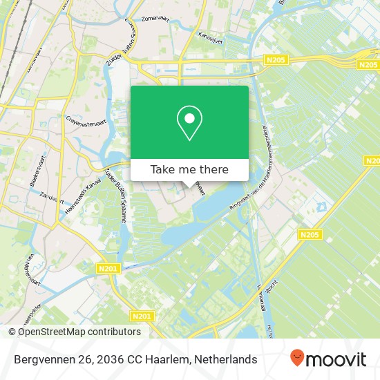 Bergvennen 26, 2036 CC Haarlem kaart