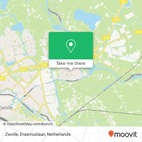 Zwolle, Erasmuslaan kaart