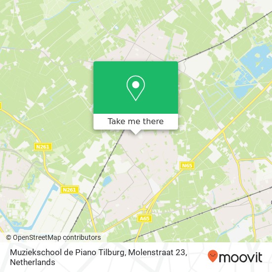 Muziekschool de Piano Tilburg, Molenstraat 23 kaart