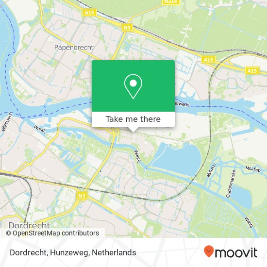 Dordrecht, Hunzeweg kaart