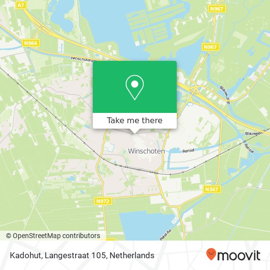 Kadohut, Langestraat 105 kaart