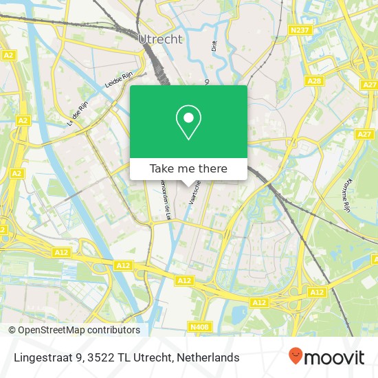 Lingestraat 9, 3522 TL Utrecht kaart