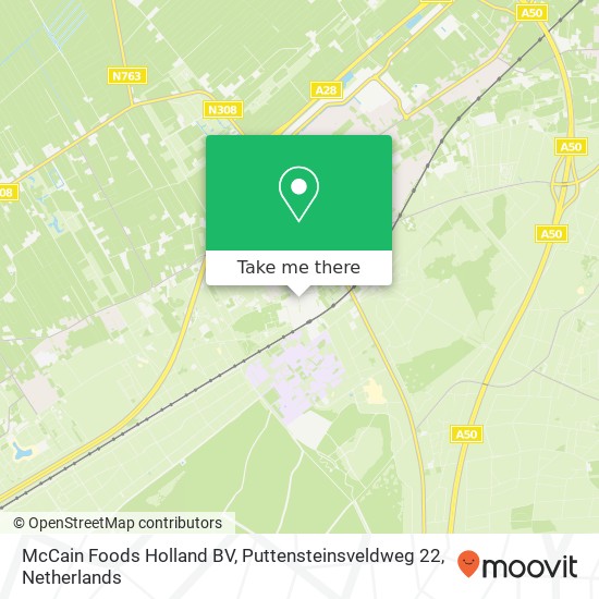 McCain Foods Holland BV, Puttensteinsveldweg 22 kaart