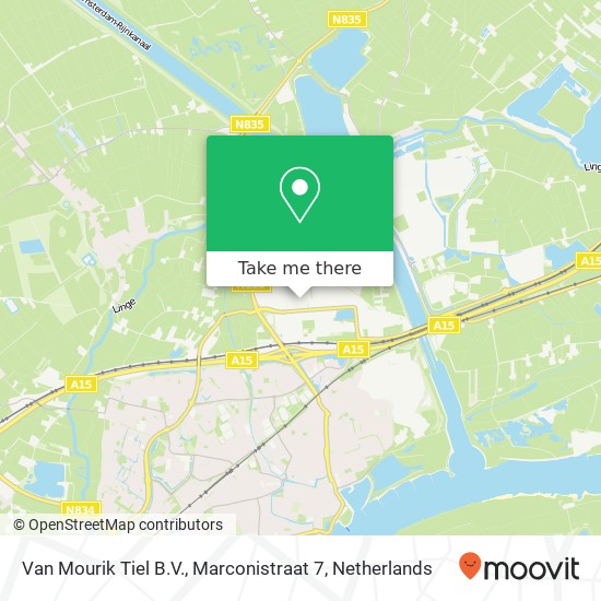 Van Mourik Tiel B.V., Marconistraat 7 kaart