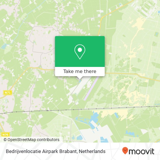 Bedrijvenlocatie Airpark Brabant kaart